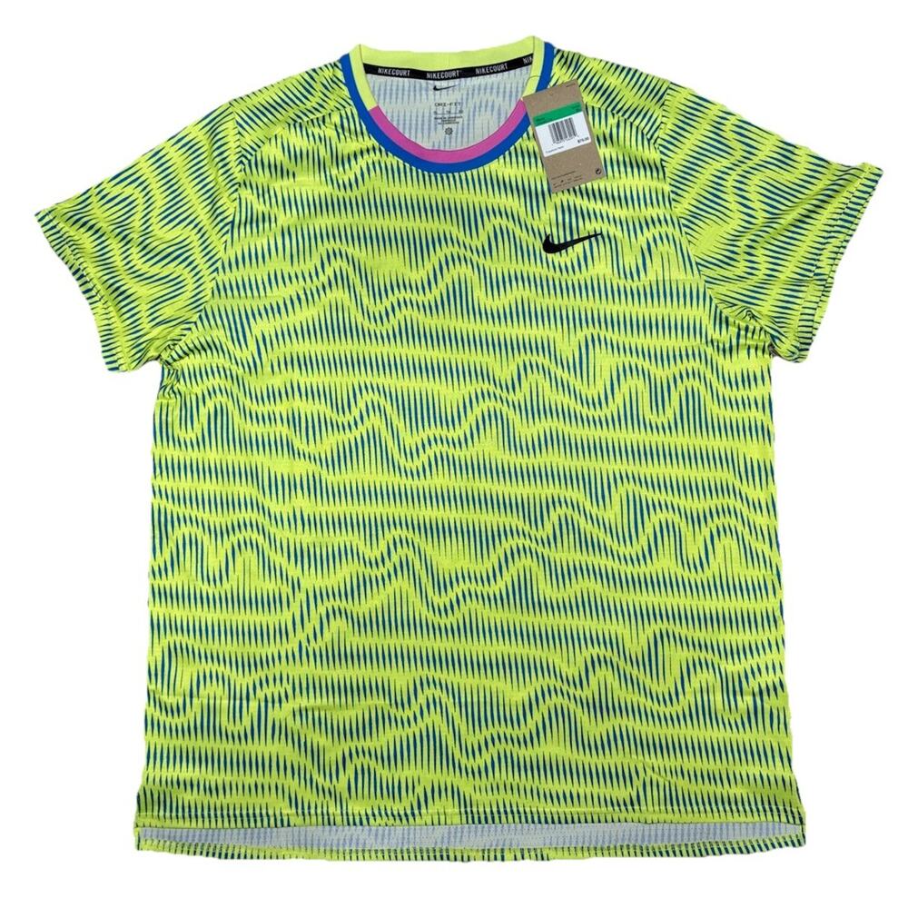 Nike Alcaraz Dri Fit Volt Green 24 ADV Tennis T-Shirt Rare Mens XL FD5322-736